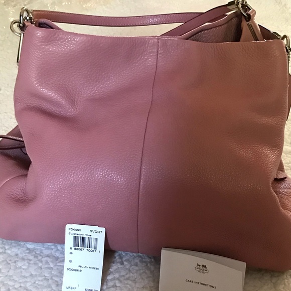 rose colored coach purse